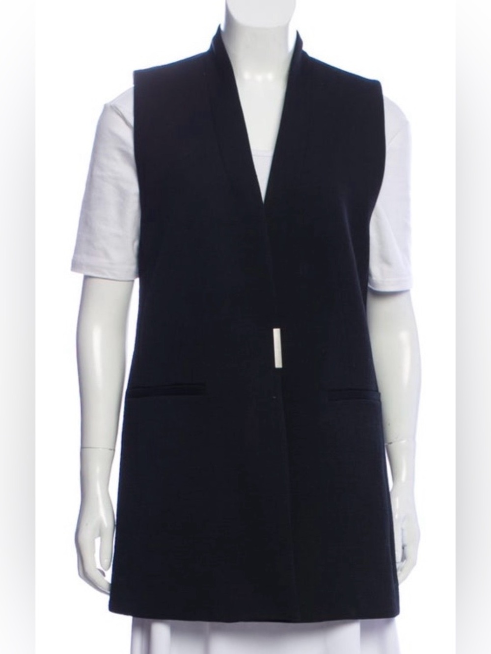 Navy Helmut Lang Long Vest